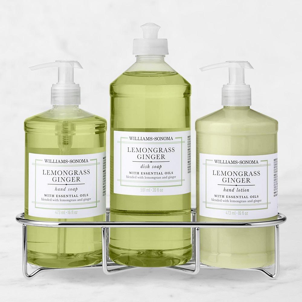 Williams Sonoma Lemongrass Ginger Hand Soap, Dish Soap & Lotion 4-Piece Kitchen Set