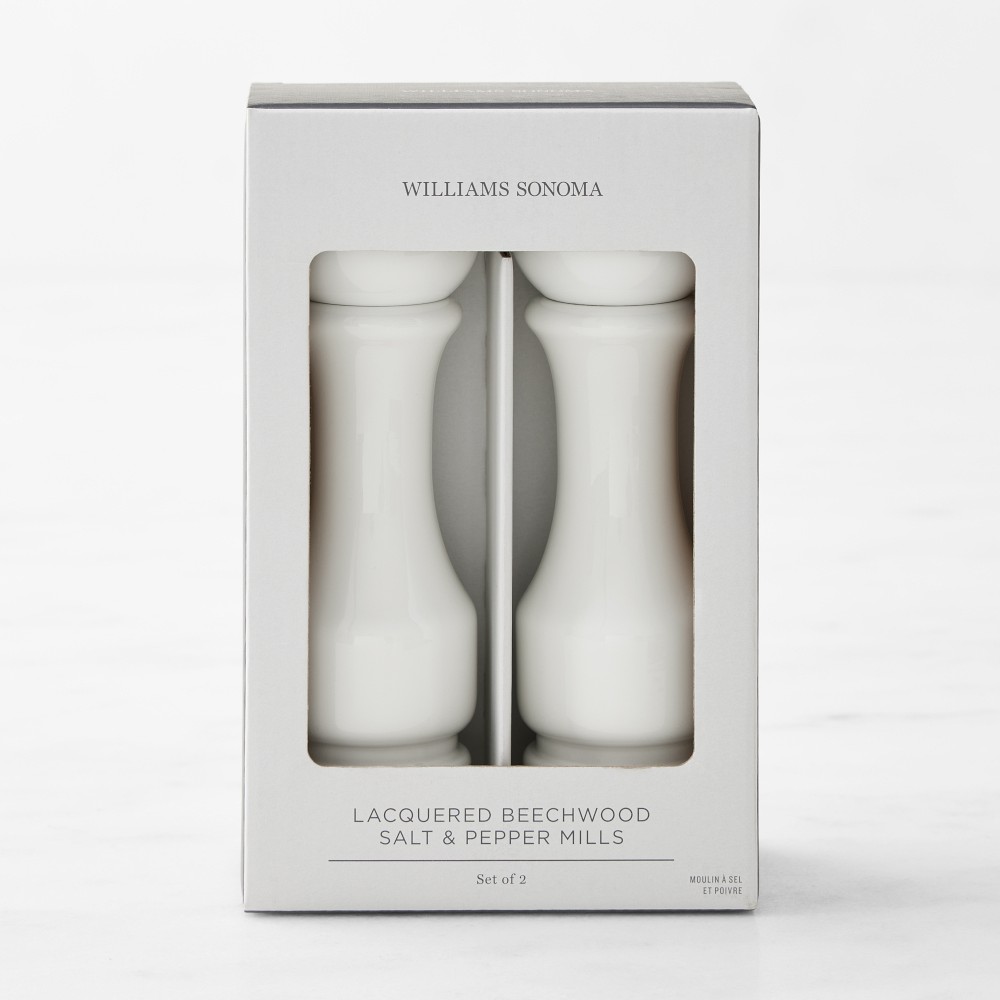 Williams Sonoma Traditional White Salt & Pepper Mills Set, 7