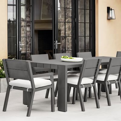 Larnaca Slate Grey Metal Dining Table & Dining Chairs (94