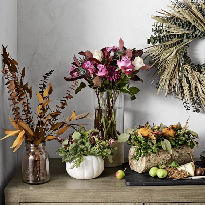White Fall Pumpkin Live Centerpiece