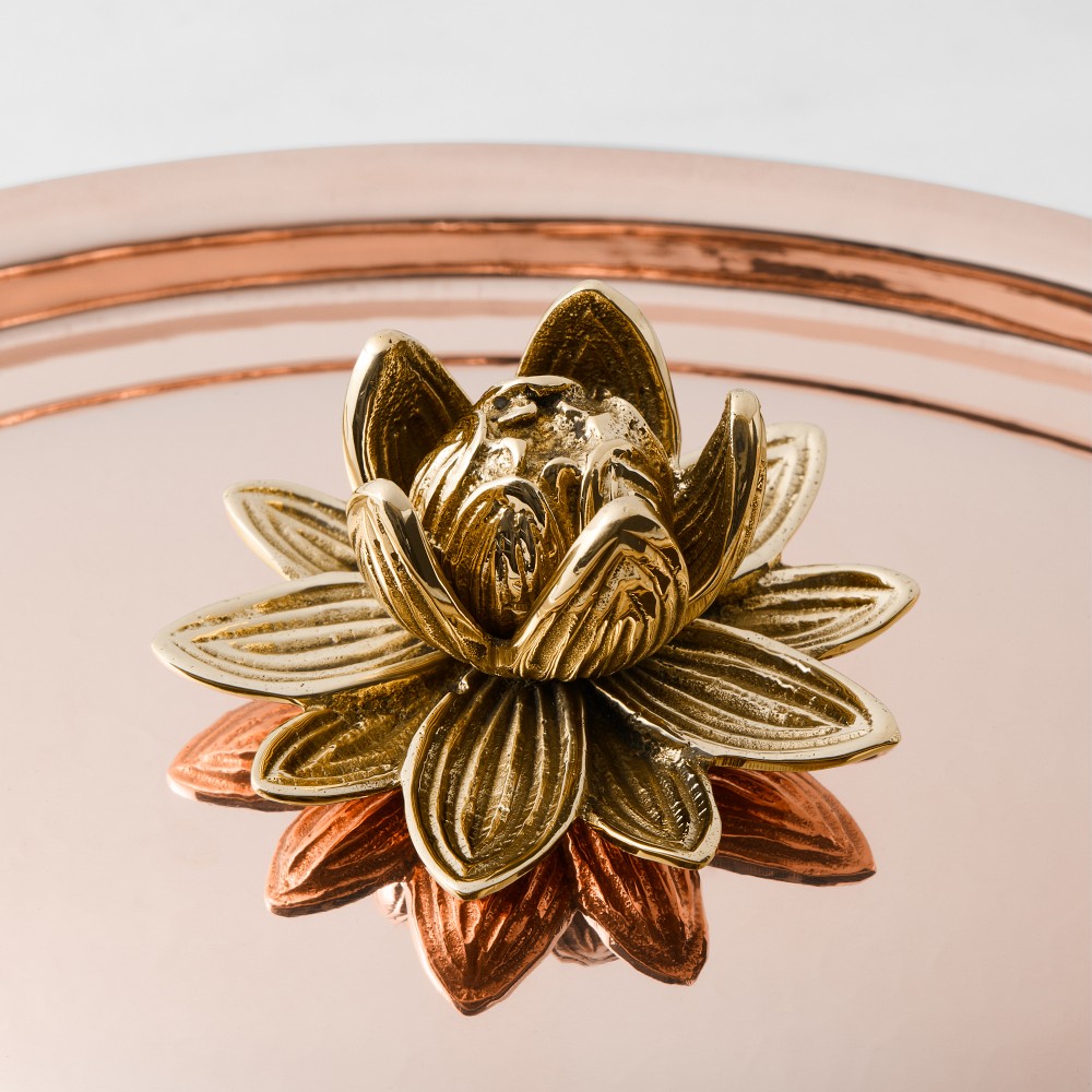 Ruffoni Historia Hammered Copper Au Gratin & Kettle with Lotus Knob Set
