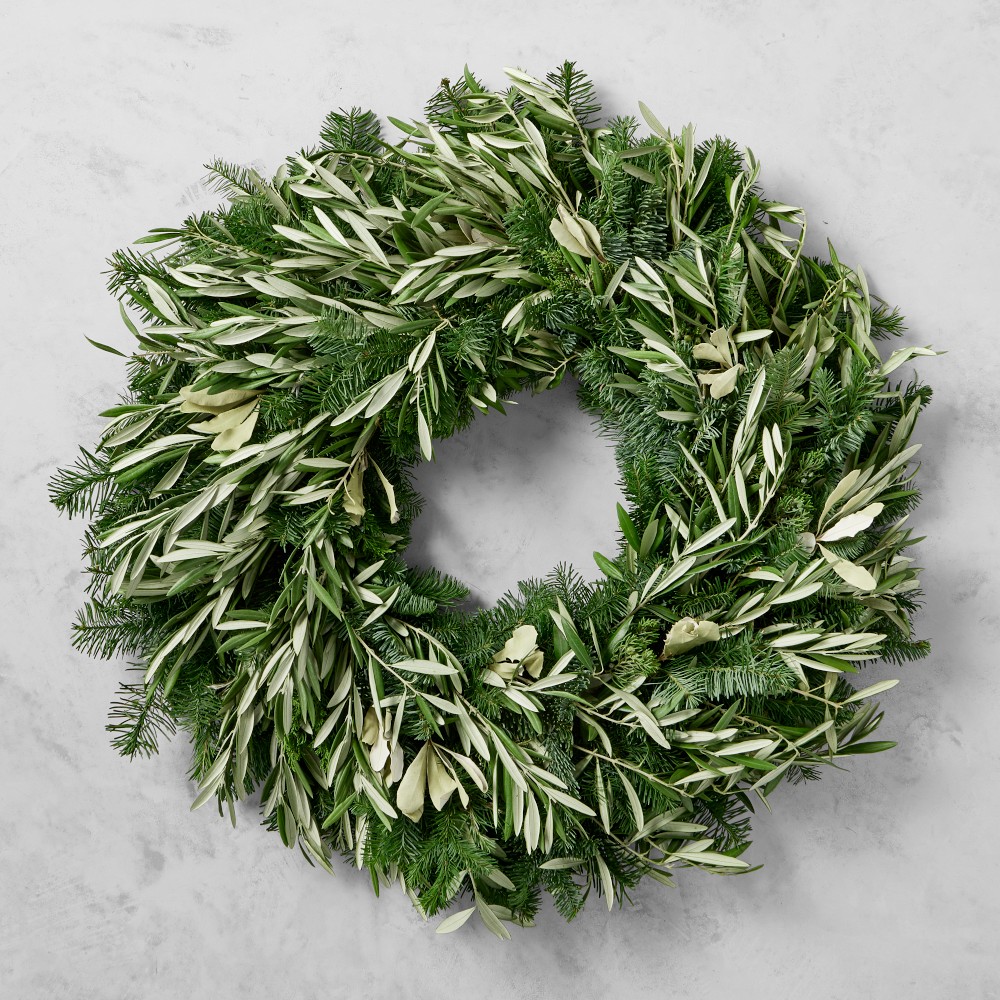 Olive & Greenery Holiday Live Wreath & Garland