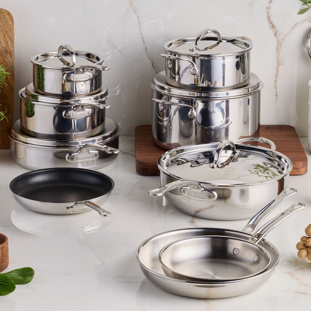 Hestan ProBond Luxe Professional Clad Stainless-Steel 15-Piece Cookware Set