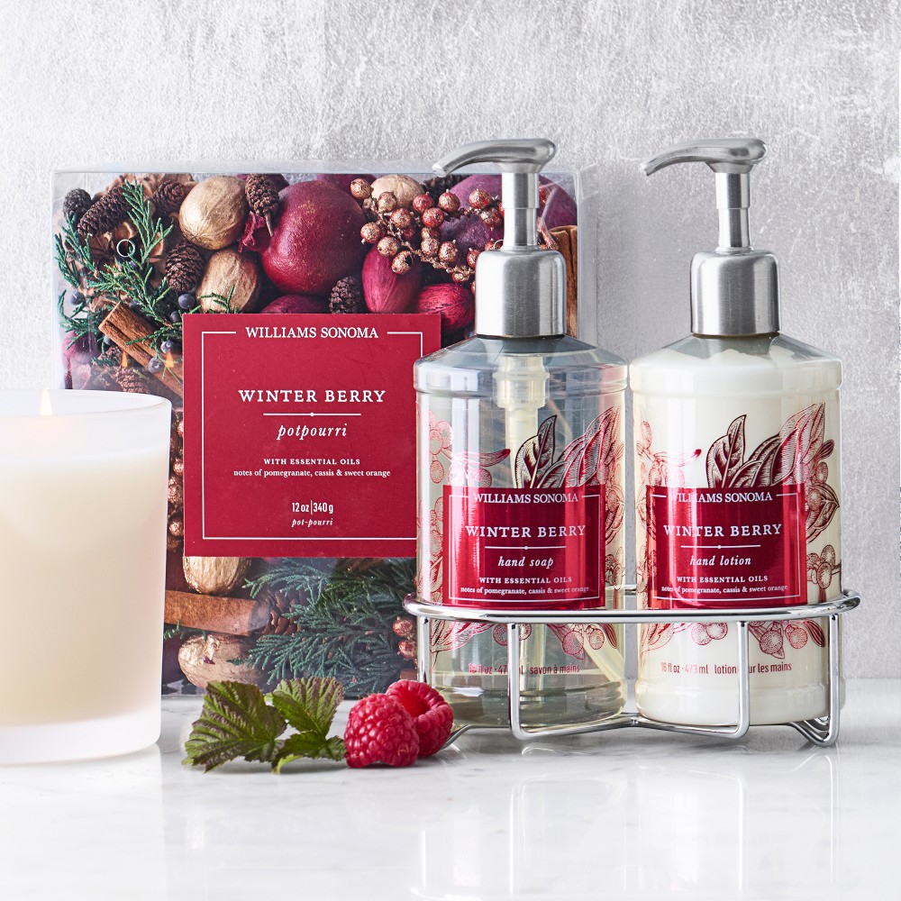Williams Sonoma Winter Berry Hand Soap & Lotion 3-Piece Set