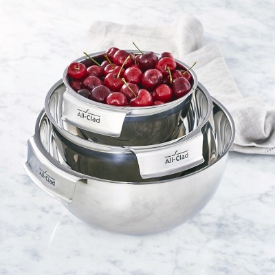 All-Clad Stainless-Steel 3-Piece Mixing Bowl Set