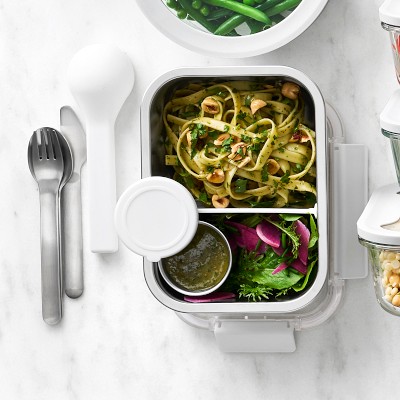 Hold Everything Perfect Lunch Container with Flatware Set and Sauce Container