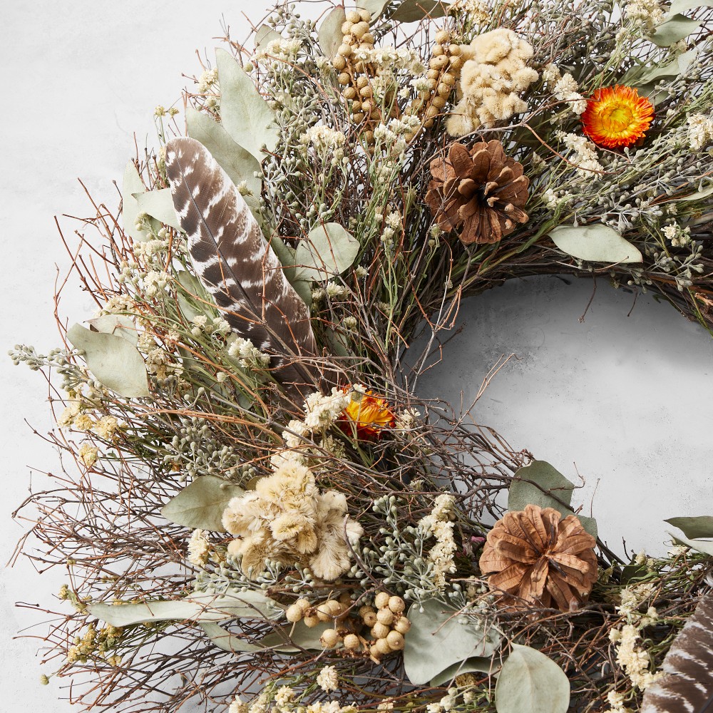 Plymouth Dried Flower Wreath
