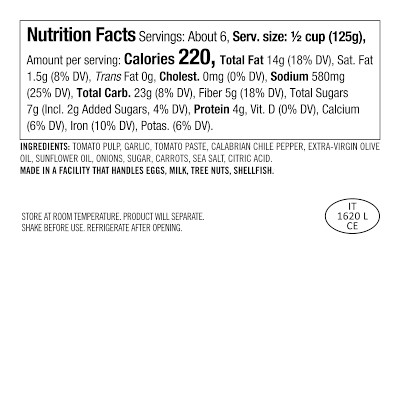 Williams Sonoma Pasta Sauce, Garlic & Calabrian Chile