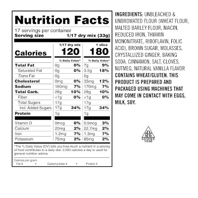 Williams Sonoma Quick Bread Mix, Gingerbread Spice