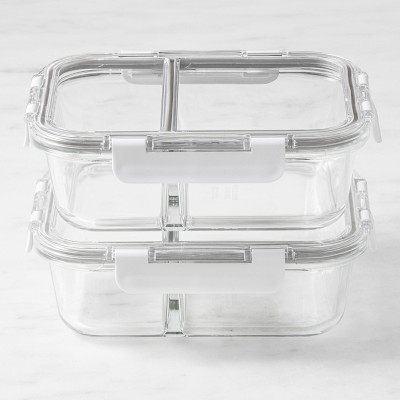 Hold Everything Divided Rectangular Glass Food Storage Containers, 4-Piece Set