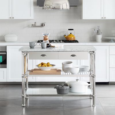 Modular Kitchen Island with Marble Top (48