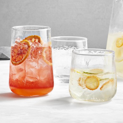Hammered Glass Tall Tumblers, 14-oz