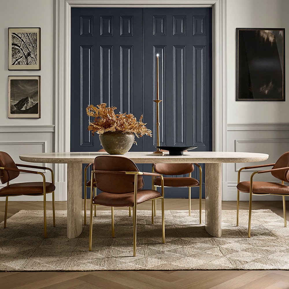 Radius Travertine Dining Table (96