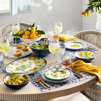 Lemon Outdoor Melamine Oval Platter