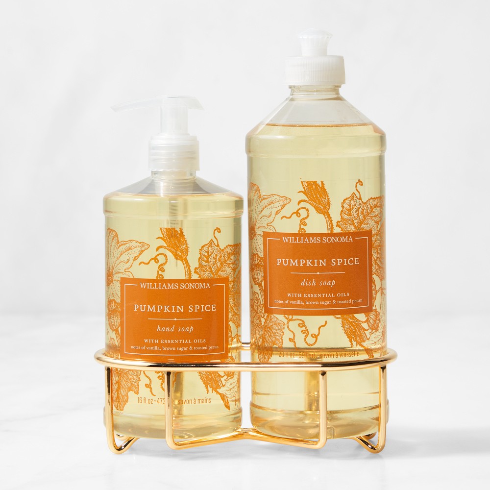Williams Sonoma Pumpkin Spice Hand Soap & Dish Soap 3-Piece Kitchen Set
