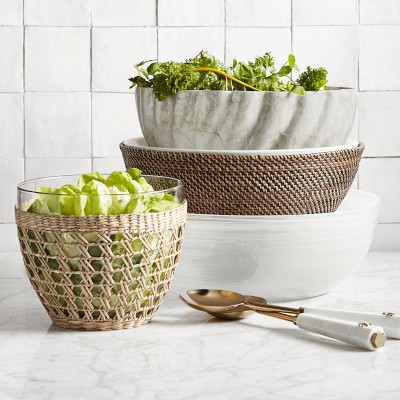 Marble Honeycomb Salad Servers
