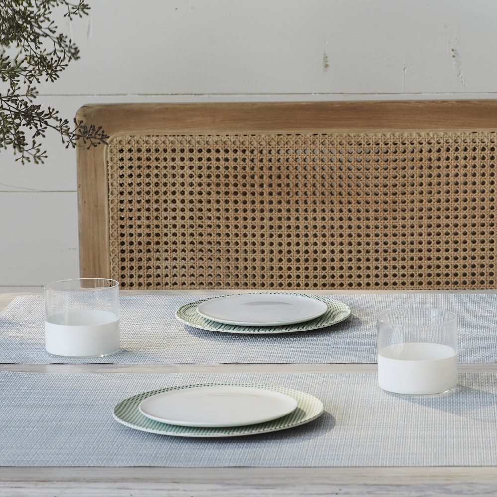 OPEN BOX: Chilewich Mini Basketweave Table Runner, Sky