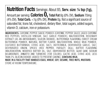 Williams Sonoma Wing Seasoning, Buffalo Ranch