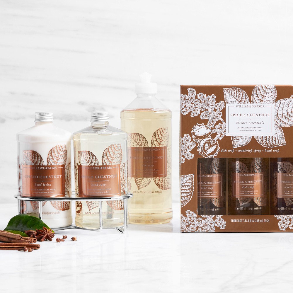 Williams Sonoma Spiced Chestnut Hand Soap & Lotion 3-Piece Set
