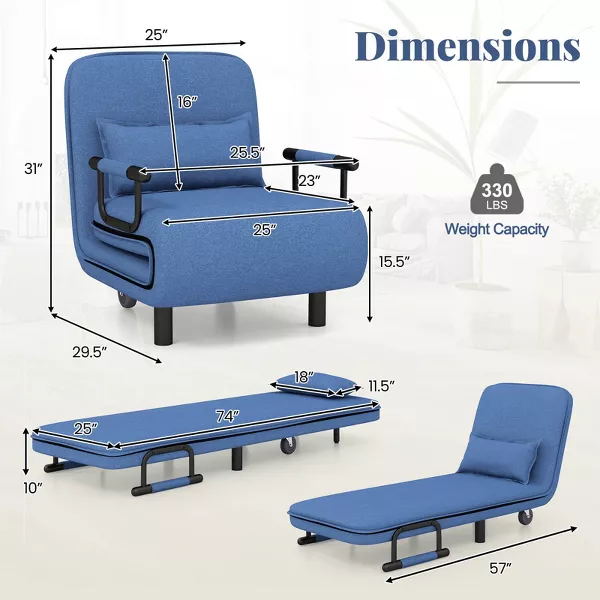 3-in-1 Convertible Sofa Chair