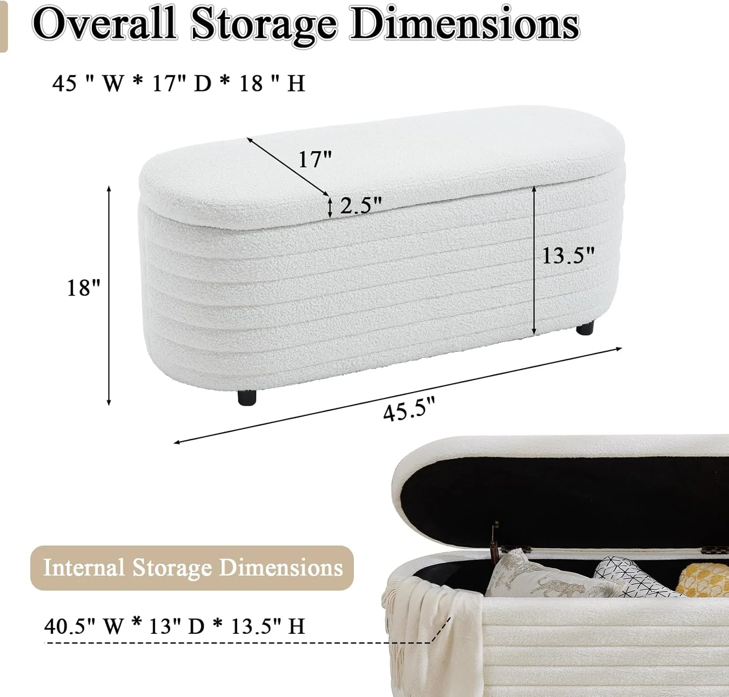 Storage Teddy Ottoman Bench