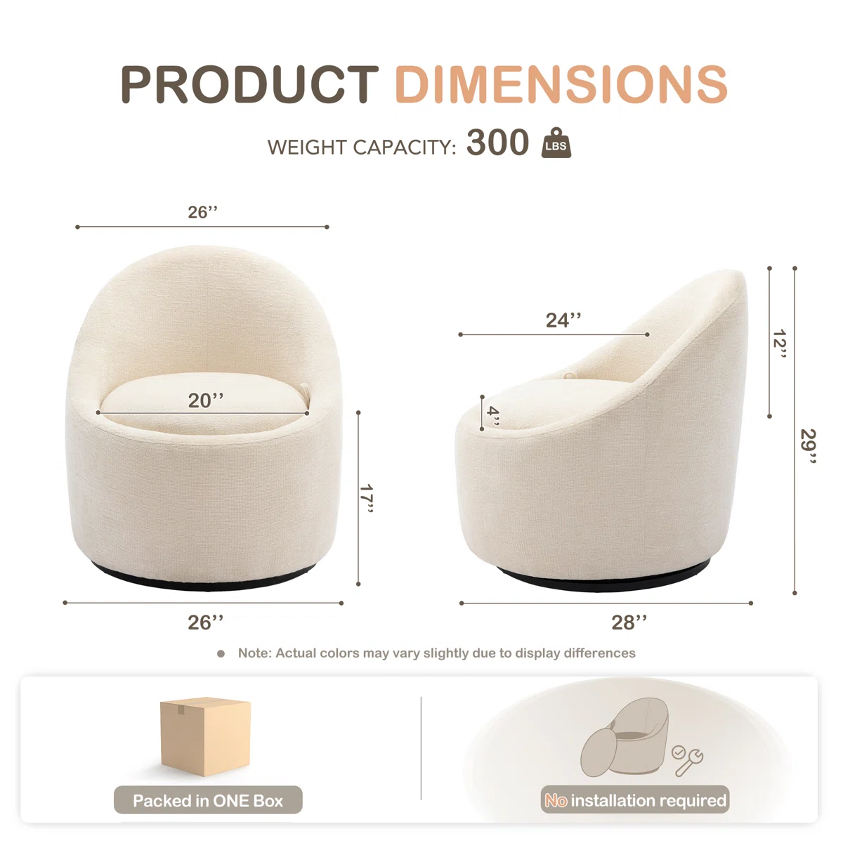 COLAMY Swivel Accent Chair