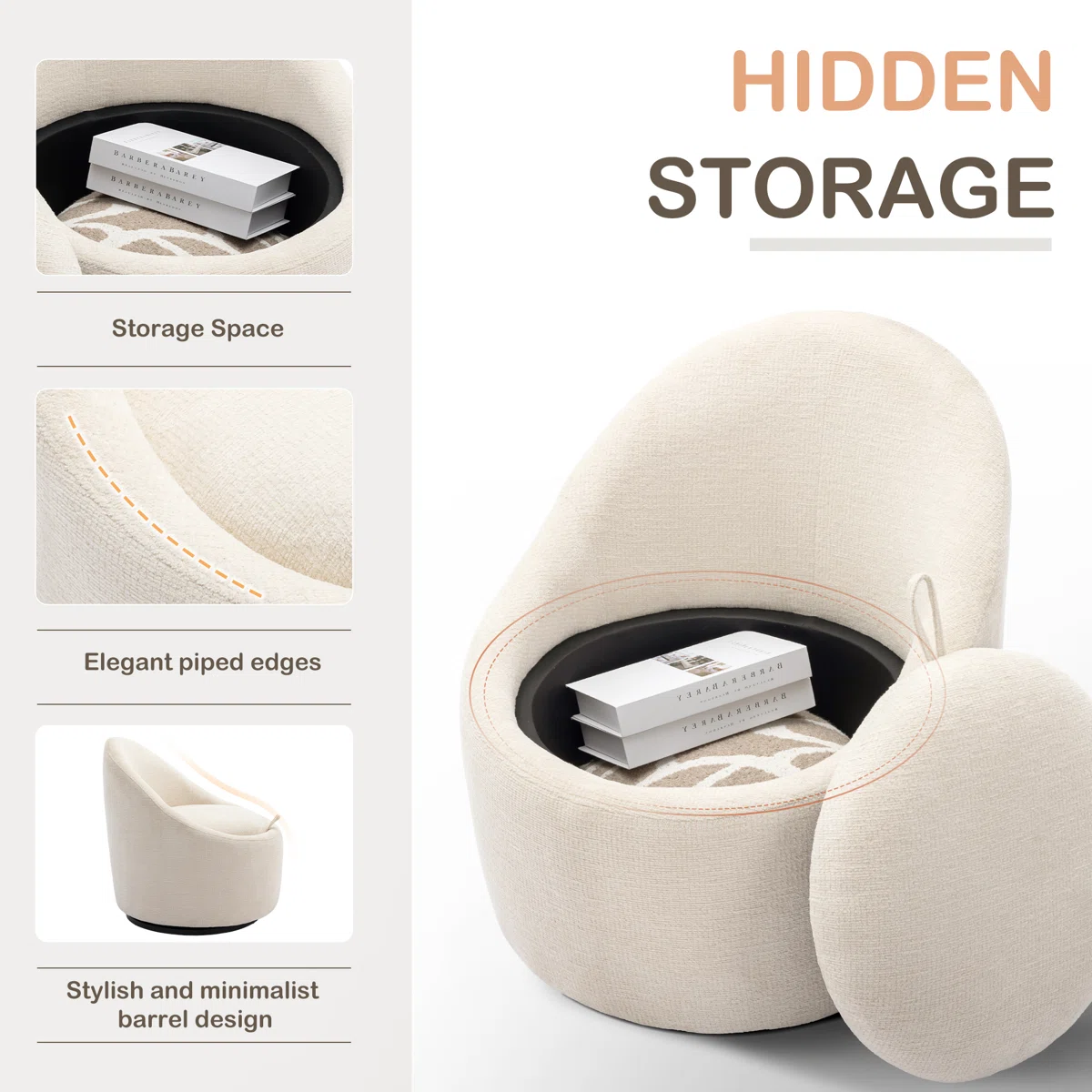 COLAMY Swivel Accent Chair