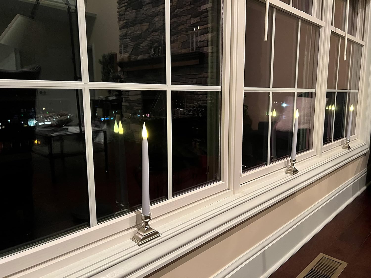 LED Taper Window Candles