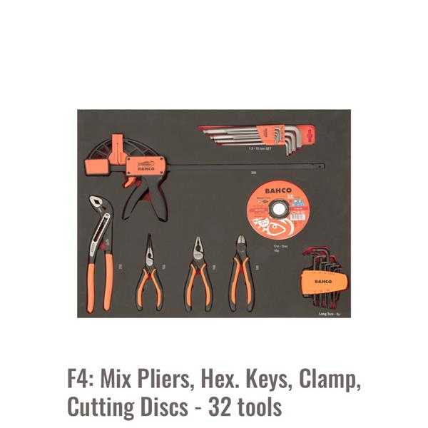 BAHCO 1470K6BKFFSDR 26 Heavy Duty Trolley with Tools,198 Piece Kit