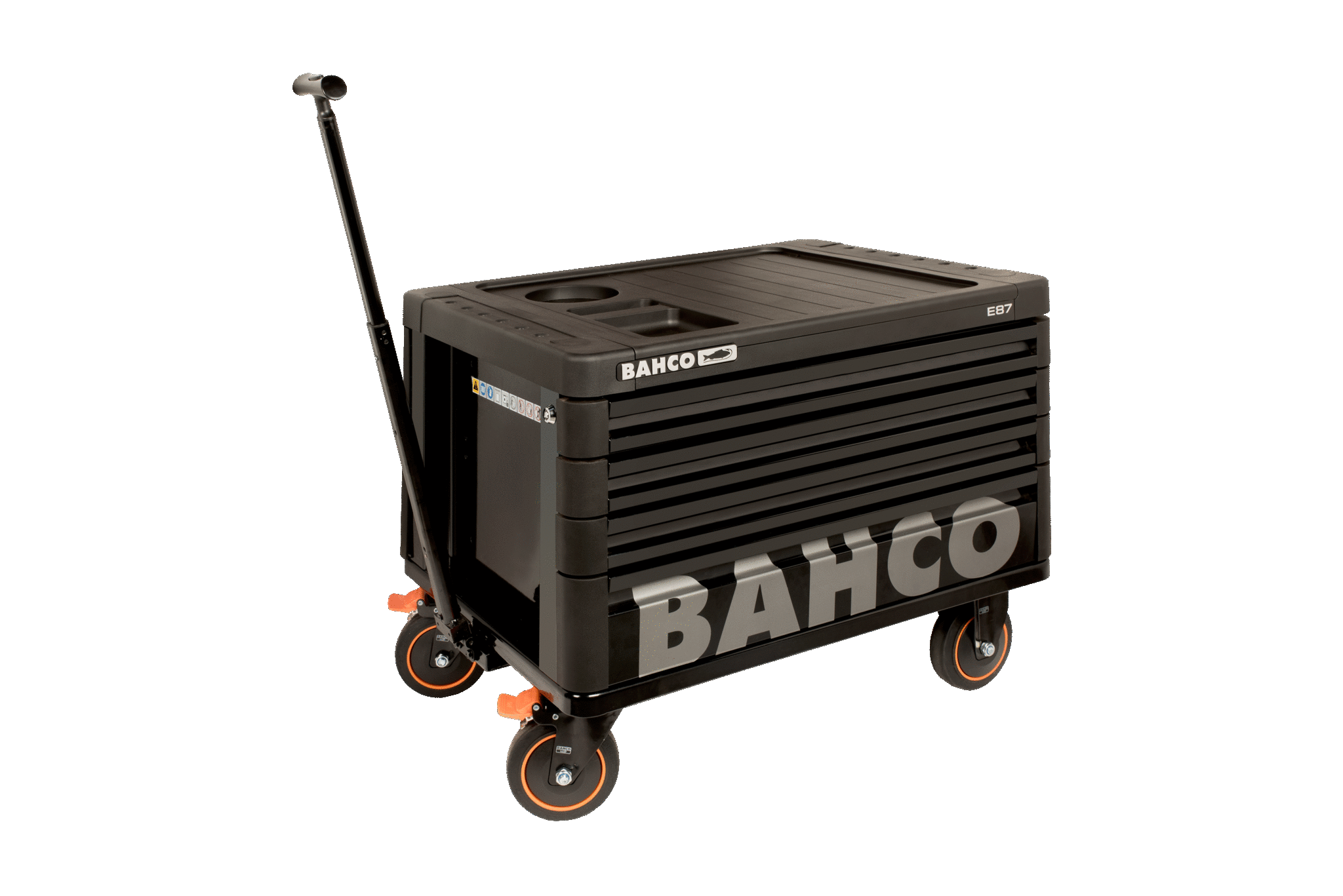 E87 Top chest on wheels with 4 drawers 1DAAT system ensures that only one drawer can open at a time Fully opening drawers and individual shock-protection corner bumpers for defending against unexpected collisions The pivoting latching system avoids u