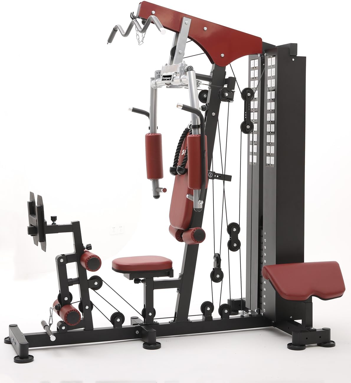 Strongway® Multi Gym with Weights 72KG 100KG Weight Stack Included - Multifunction Home Gym Cable Pulley Preacher Pad Butterfly Press Strength Training