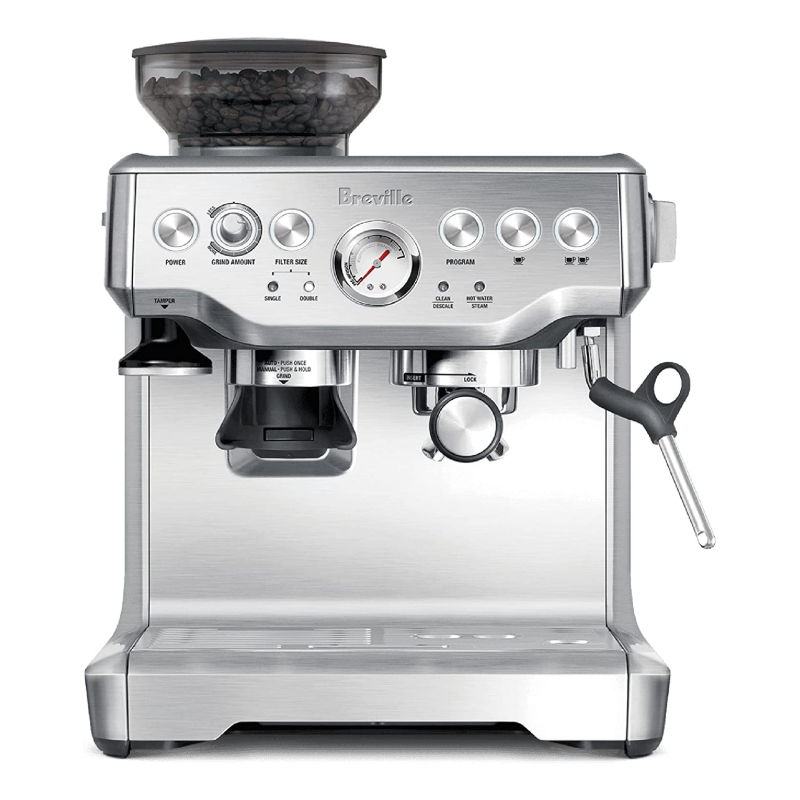 Breville Barista Express Espresso Machine, Brushed Stainless Steel, BES870XL, Large