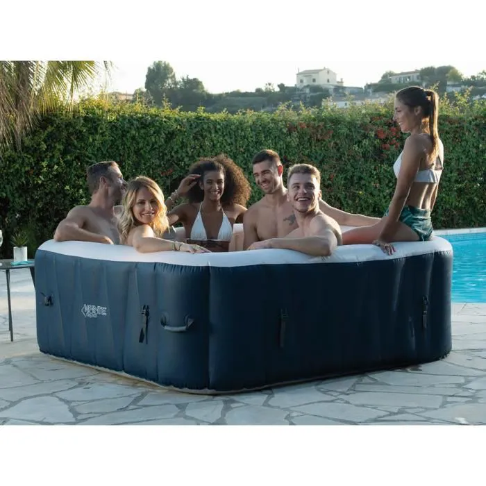 Spa gonflable Champion carrƩ Bulles 6 places - Infinite Spa 185 x 185 x 65 Bleu