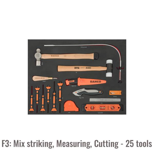 BAHCO 1470K6BKFFSDR 26 Heavy Duty Trolley with Tools,198 Piece Kit