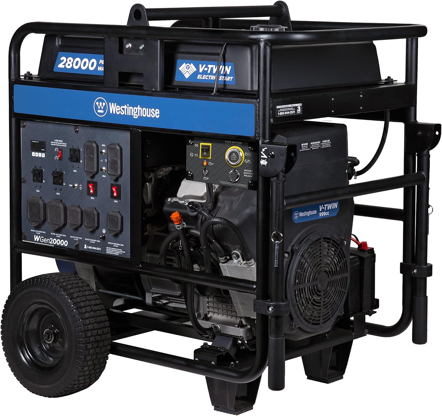 Westinghouse 28000 Peak Watt Tri-Fuel Home Backup Portable Generator, Remote Electric Start, Transfer Switch Ready, Gas, Propane, and Natural Gas Powered