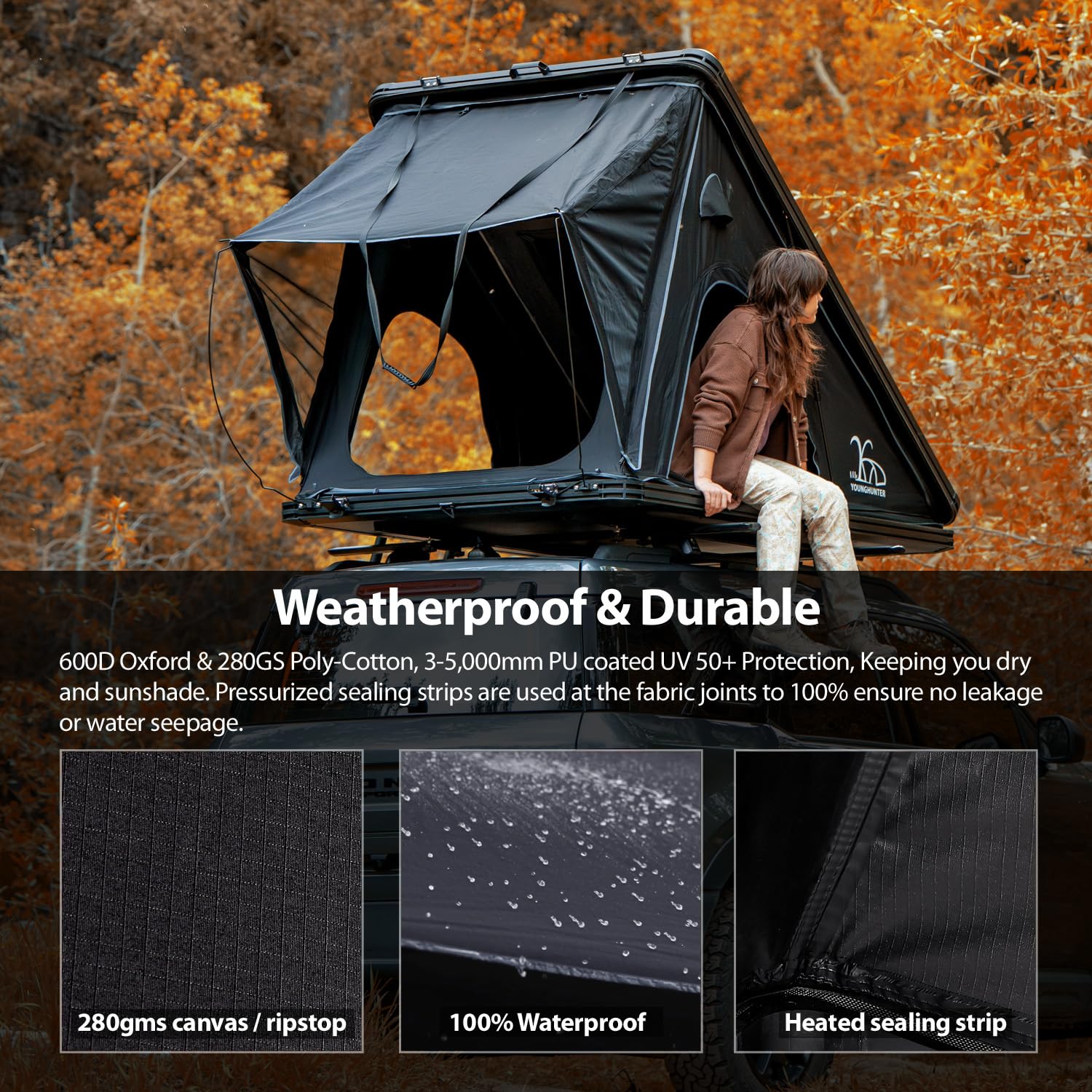YOUNGHUNTER Triangle Roof top Tent