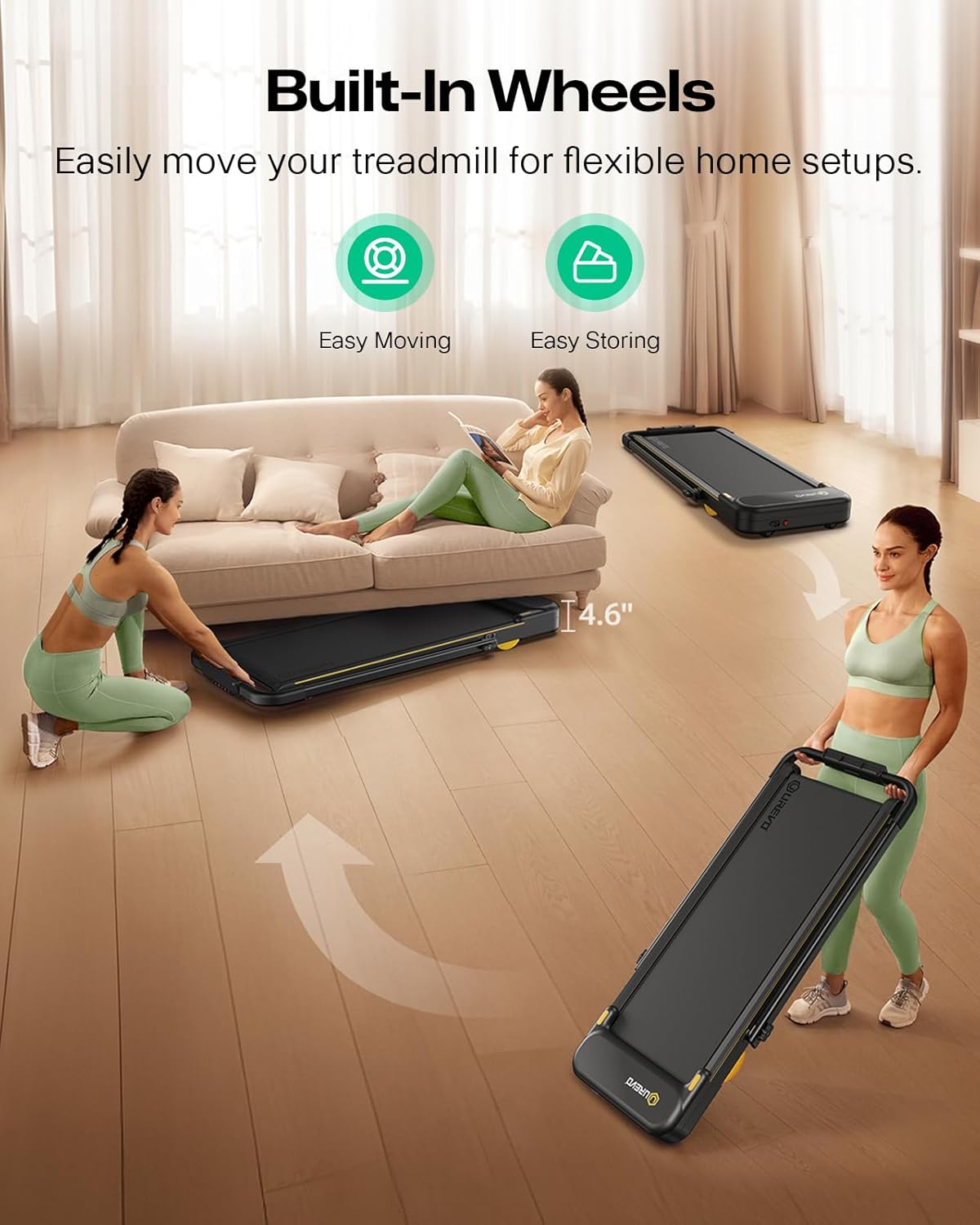 UREVO Smart 2-in-1 Folding Treadmill