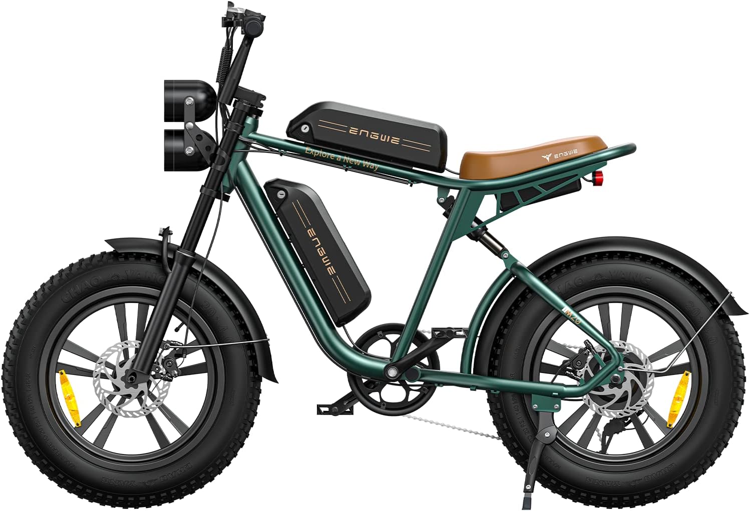 ENGWE E Bike Men's Electric Bicycle Ebike with One Battery/2 Batteries, E-Bike 20 x 4.0 Inch Fat Tyres, Ebike Men up to 75 km/150 km/90 km/170 km, Electric Bicycle 7-Speed, M20/M1