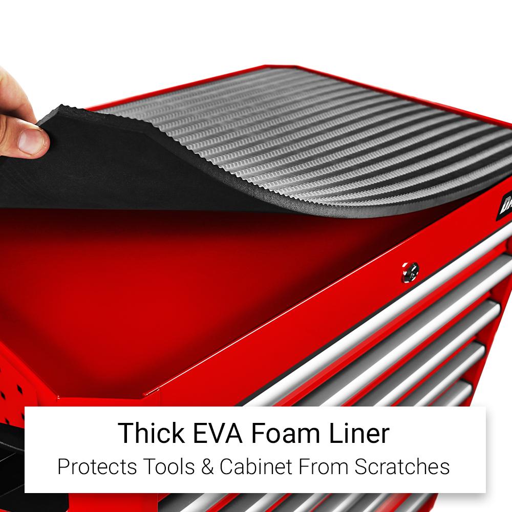 Daytona 655 Piece Mechanical Tool Set with 43 12 Drawer Red Roller Cabinet