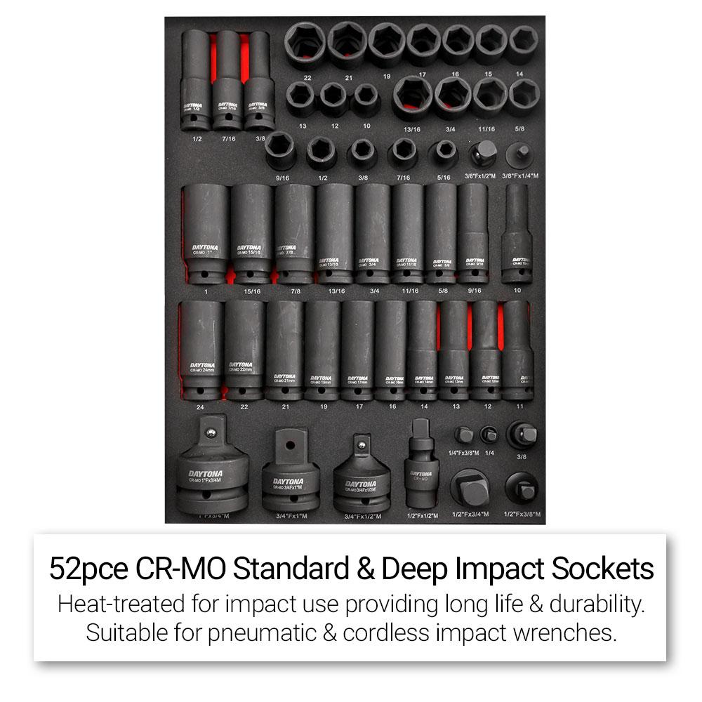 Daytona 655 Piece Mechanical Tool Set with 43 12 Drawer Red Roller Cabinet