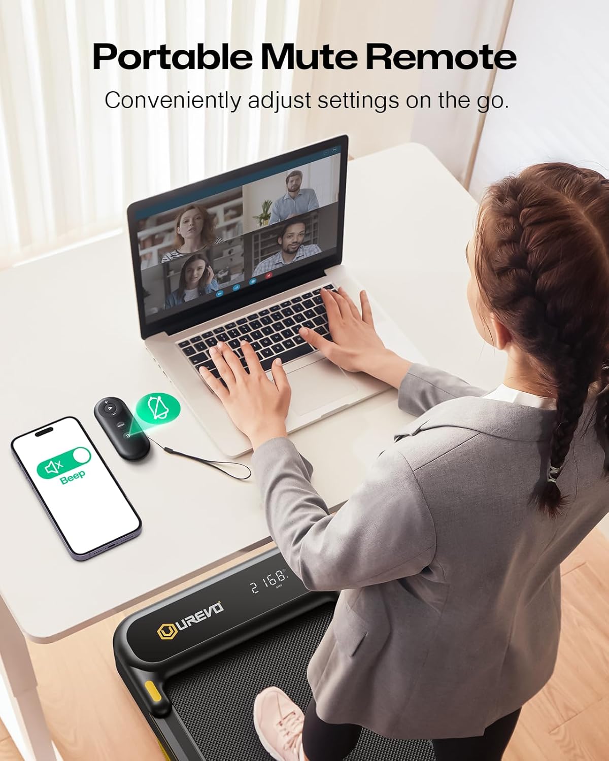 UREVO Smart 2-in-1 Folding Treadmill