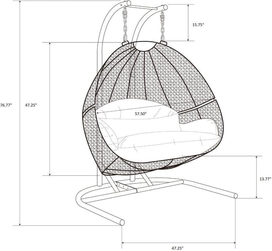 ๐ฅ2-Person Wicker Hanging Swing Chair