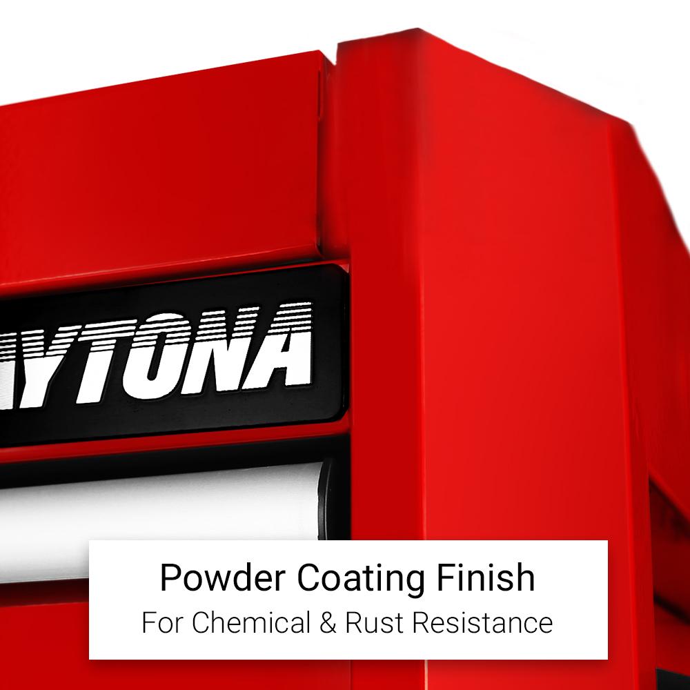 Daytona 655 Piece Mechanical Tool Set with 43 12 Drawer Red Roller Cabinet