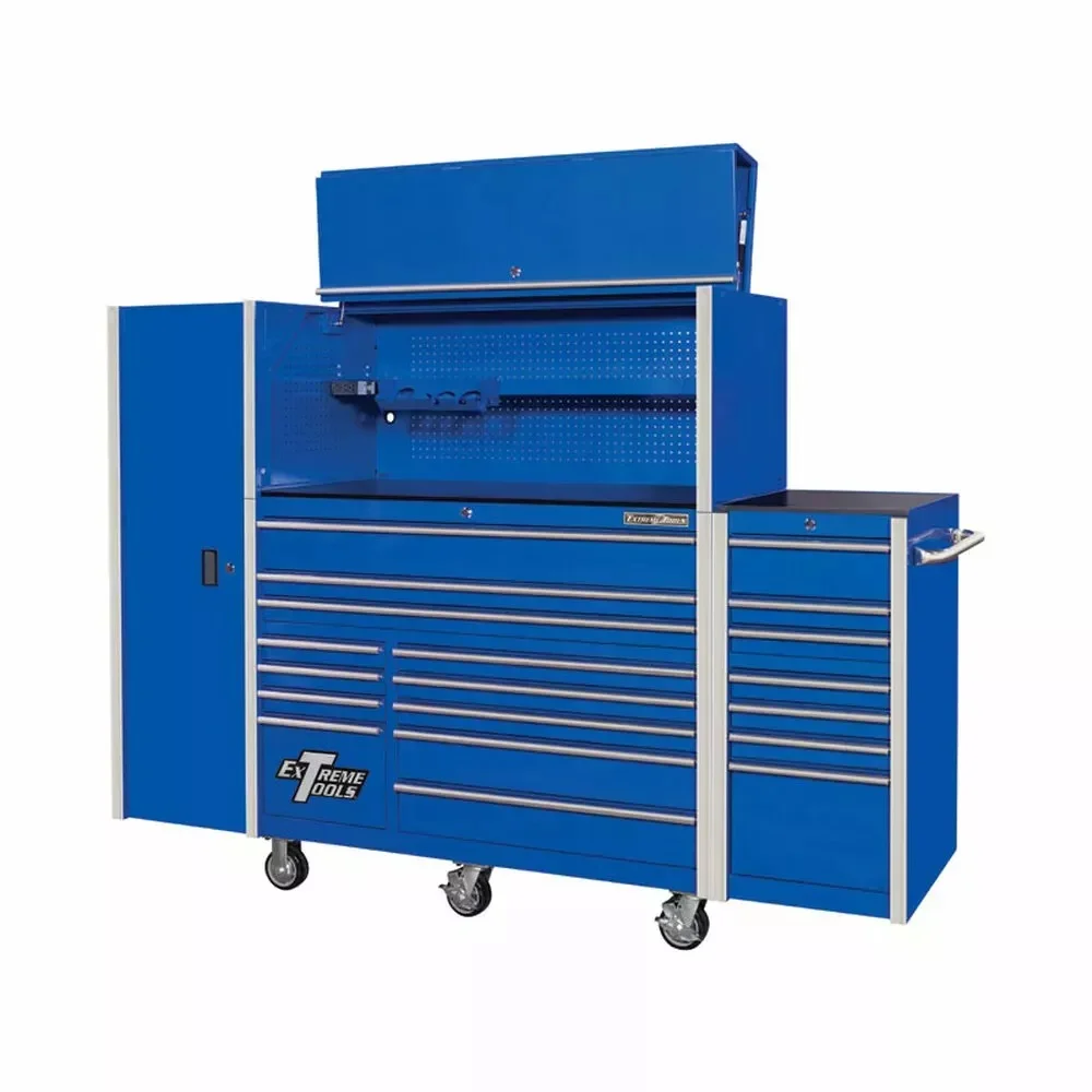 EXTREME TOOLS RX SERIES 55 12-DRAWER ROLLER WITH HUTCH AND SIDE BOXES
