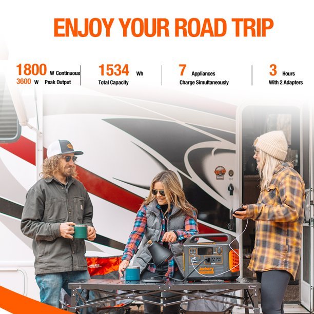 🔥🔥Jackery 1800 Watts Continuous/3600W Peak Output Portable Solar Generator SG1500 with 4 Solar Panels