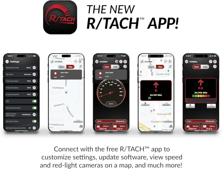 UNIDEN R8 Extreme Long-Range Radar/Laser Detector, Dual-Antennas Front & Rear Detection w/Directional Arrows, Built-in GPS w/Real-Time Alerts, Voice Alerts, Red Light Camera and Speed Camera Alerts