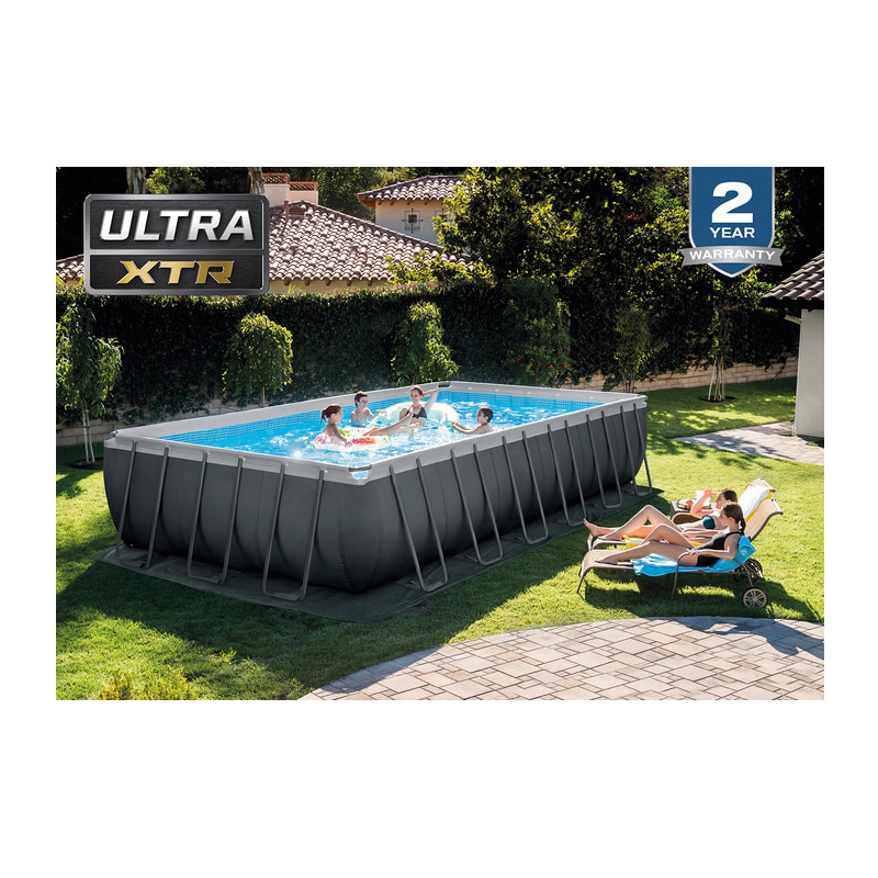 24ft X 12ft X 52in Ultra XTR Frame Rectangular Pool Set with Sand Filter Pump
