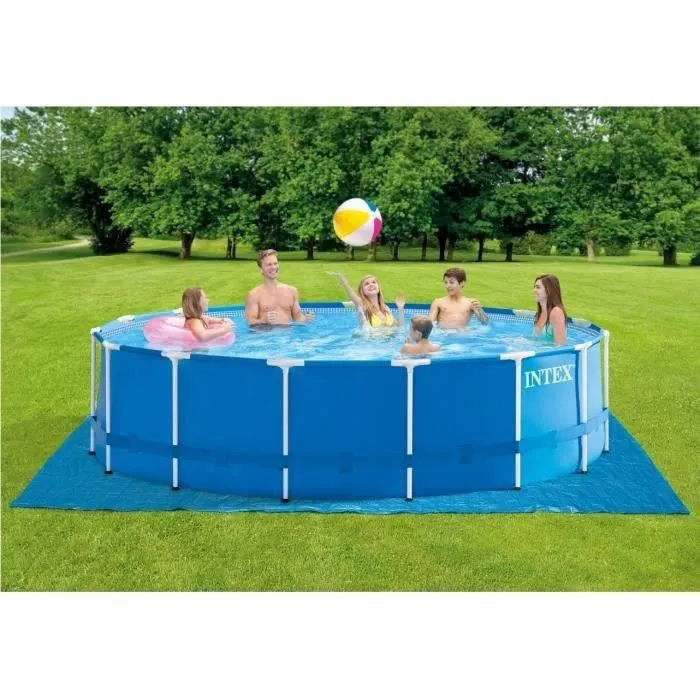 Intex - 28242NP - Kit piscine metal frame ronde tubulaire ø 4,57 x 1,22m