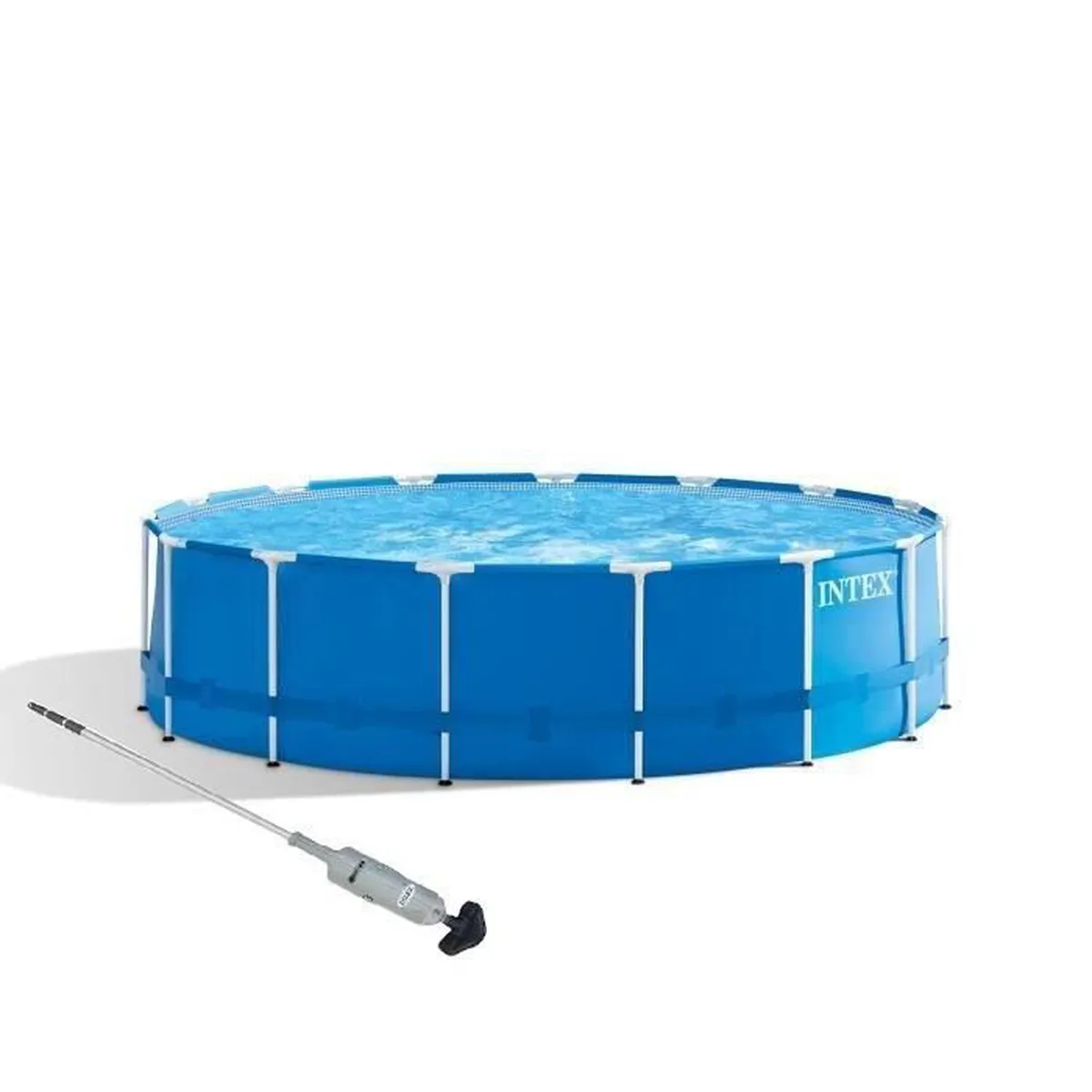 Intex - 28242NP - Kit piscine metal frame ronde tubulaire ø 4,57 x 1,22m