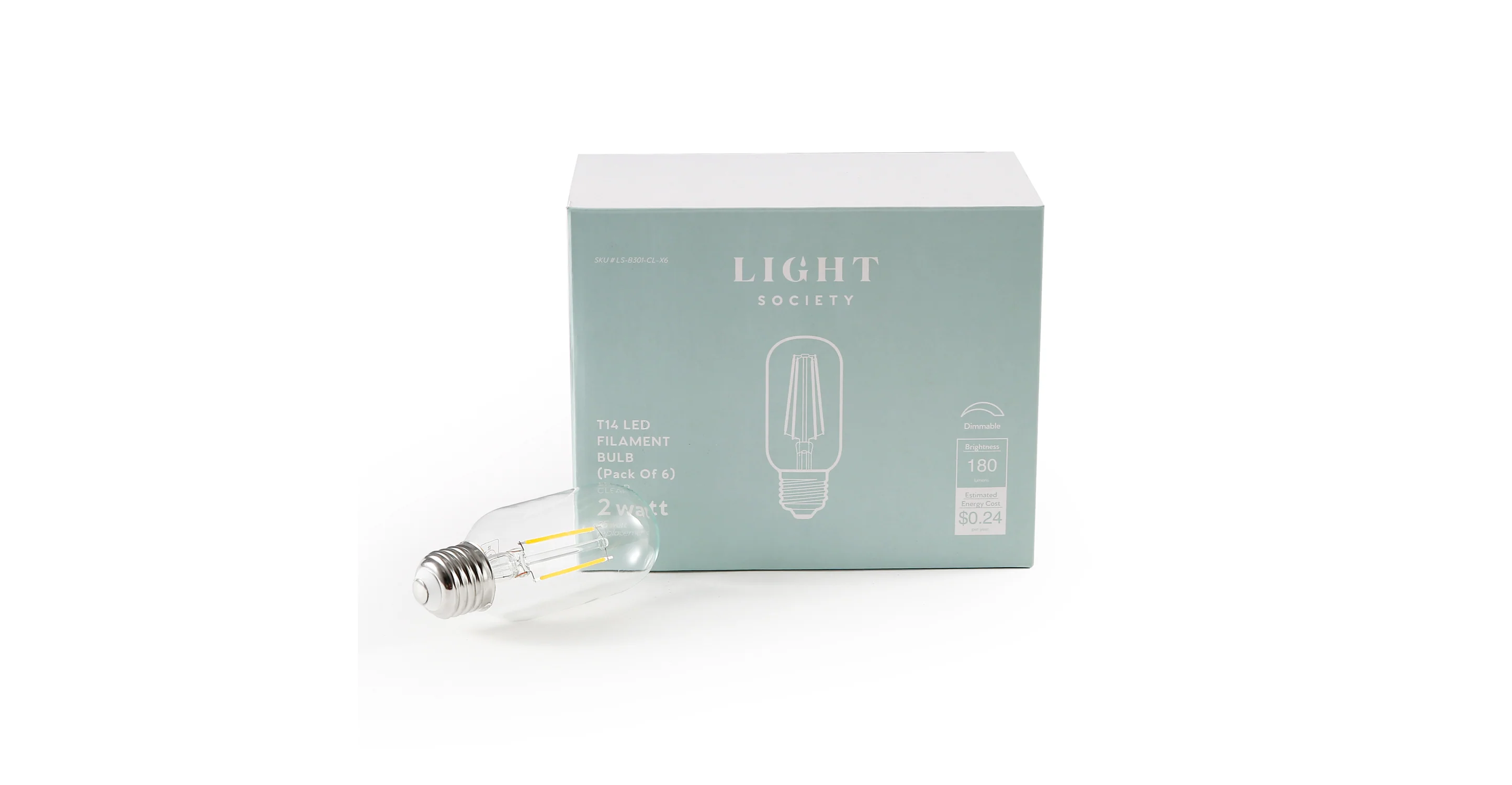Kashan T14 Clear LED Filament Light Bulb